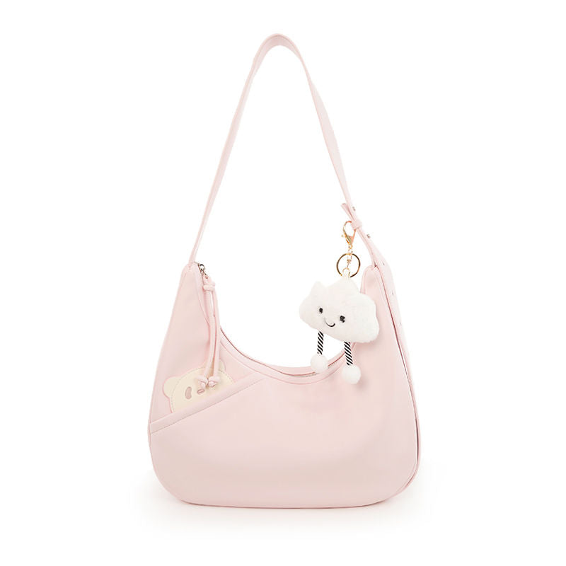 WOMEN'S PU LEATHER BAG WITH KEYCHAIN - PASTEL COLORS (4 colors!)