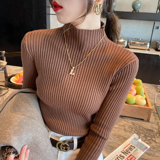 ISA HIGH NECK RIBBED BLOUSE (various colors)