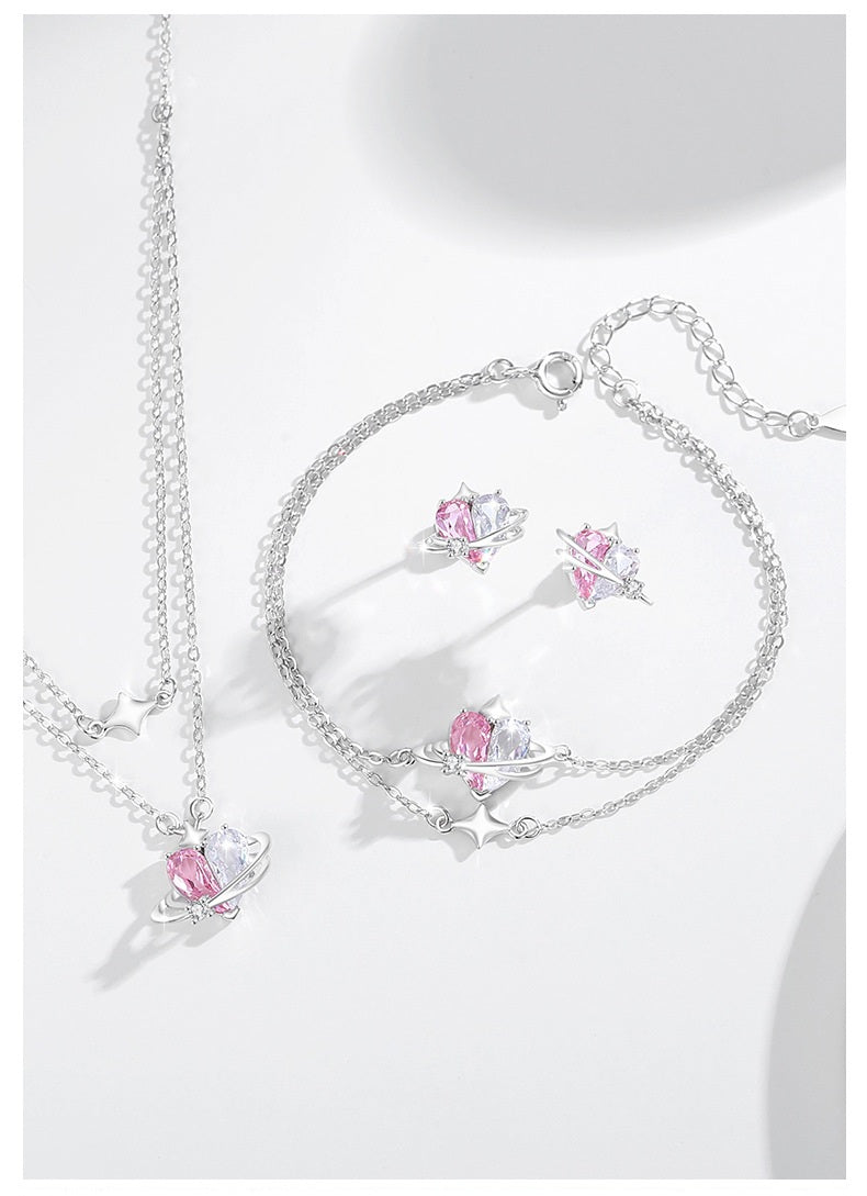 COLAR / PULSEIRA / BRINCOS / ANEL EM PRATA 925 COLEÇÃO LOVE DREAMS