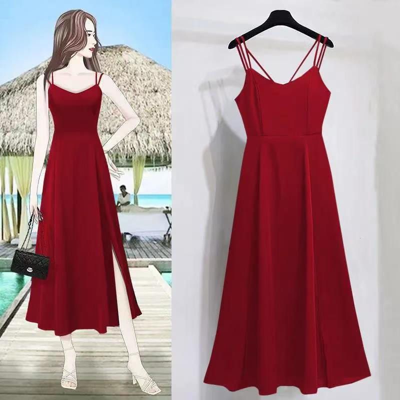VESTIDO MIDI CON ABERTURA LATERAL CAMELIA