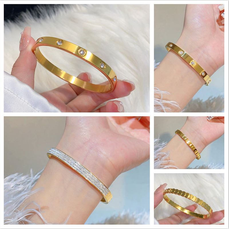 PULSERAS DE ACERO INOXIDABLE CON BAÑO DE ORO DE 18K VARIOS MODELOS