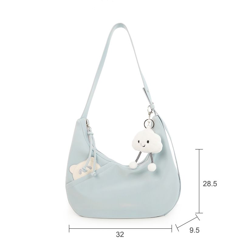 WOMEN'S PU LEATHER BAG WITH KEYCHAIN ​​- PASTEL COLORS (4 colors!)